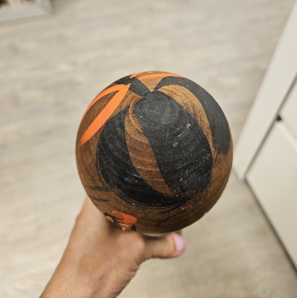 Artisan Wood Kokeshi Doll - Black and Red Accents Birch Wood 11.5" - Picture 6 of 9